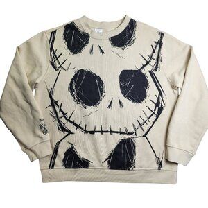 Disney Tim Burtons The Nightmare Before Christmas Beige Sweatshirt Women's M